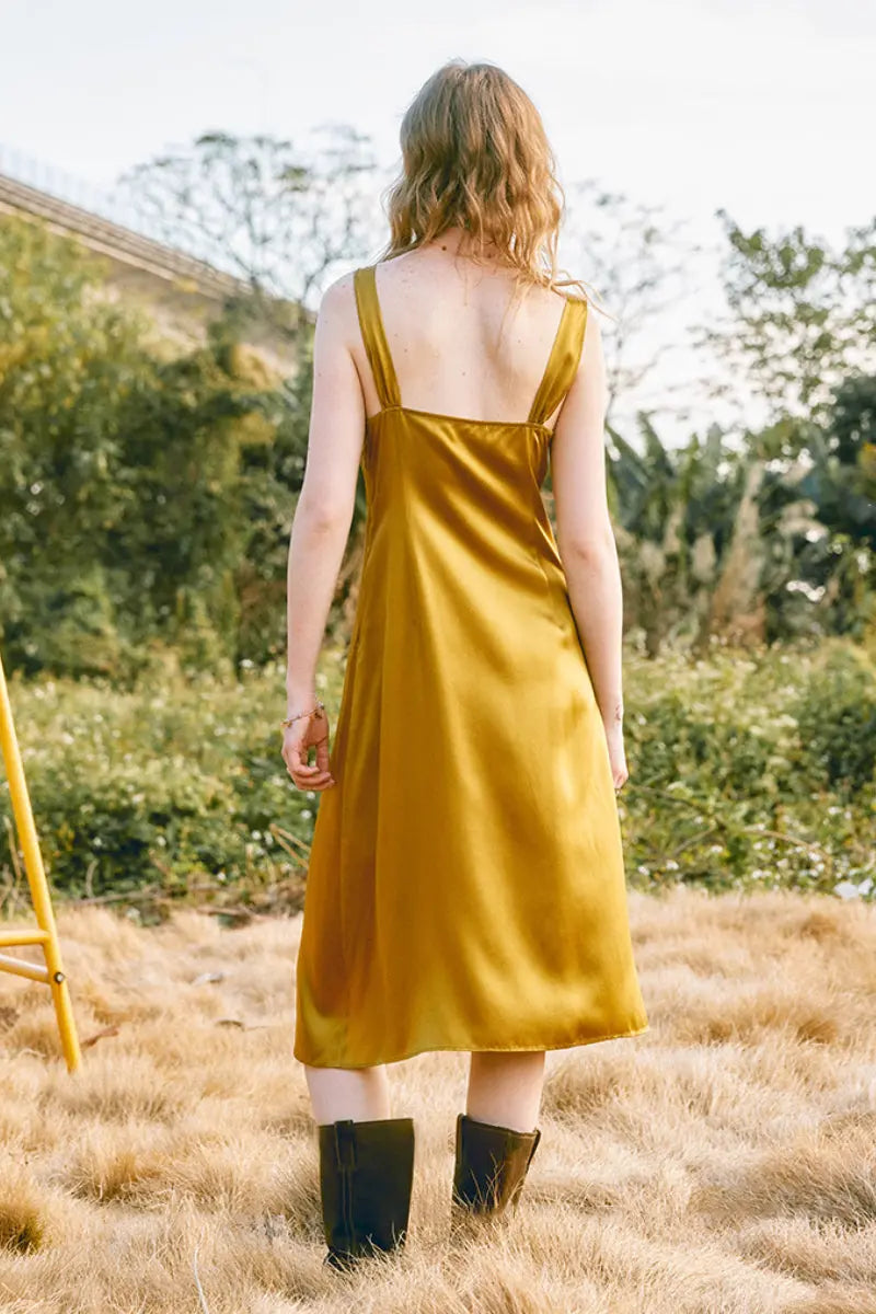 French-Inspired 19 MM Silk Crepe-Back Sleeveless Midi Dress