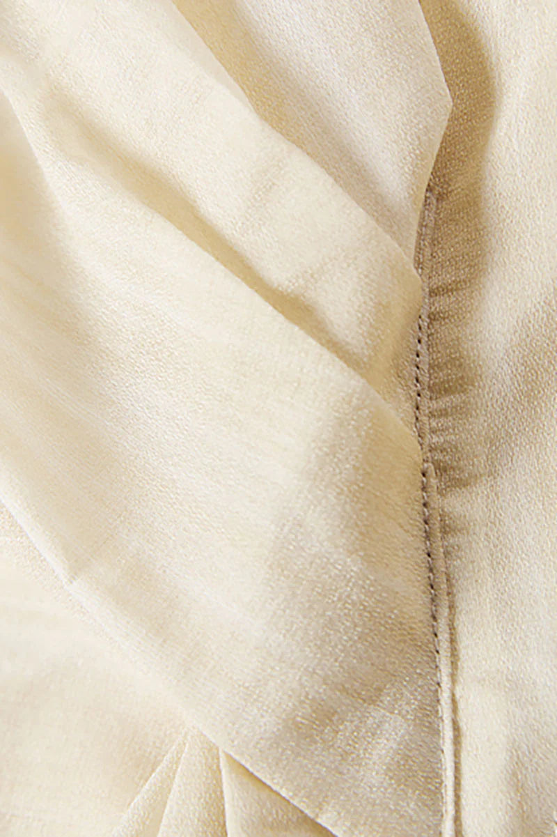 Draped Sleeveless Midi Dress in Yellow Ombre